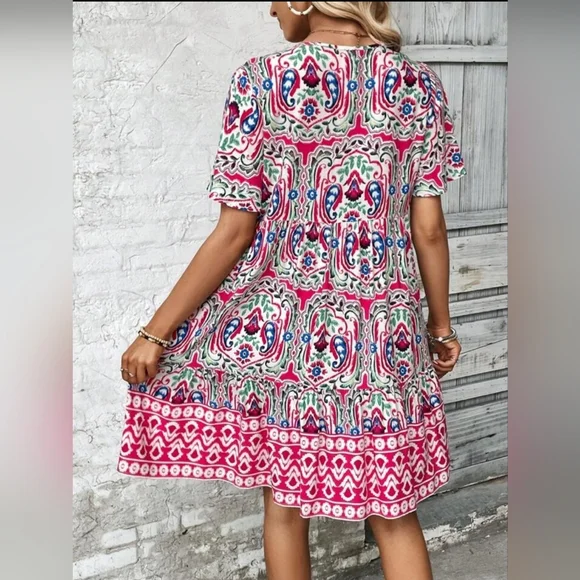 Emory Rose Bohemian Multicolored Patterned Dress - Picture 3 of 9